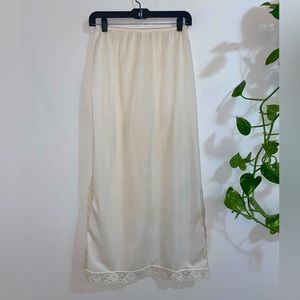 Vintage satin lace slip skirt